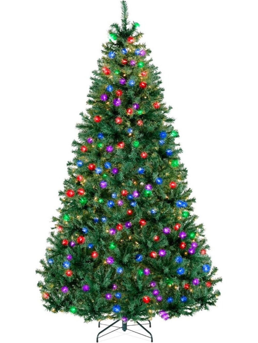 6Ft Pre-Lit Christmas Tree with Twinkling LEDs, 250 Lights, Green Pine Holiday